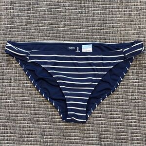GapBody Navy & White Striped Bikini Bottom